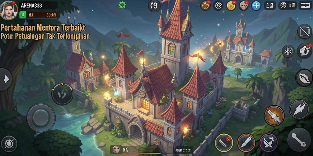 Screenshot menampilkan gameplay strategis menara di ARENA333.