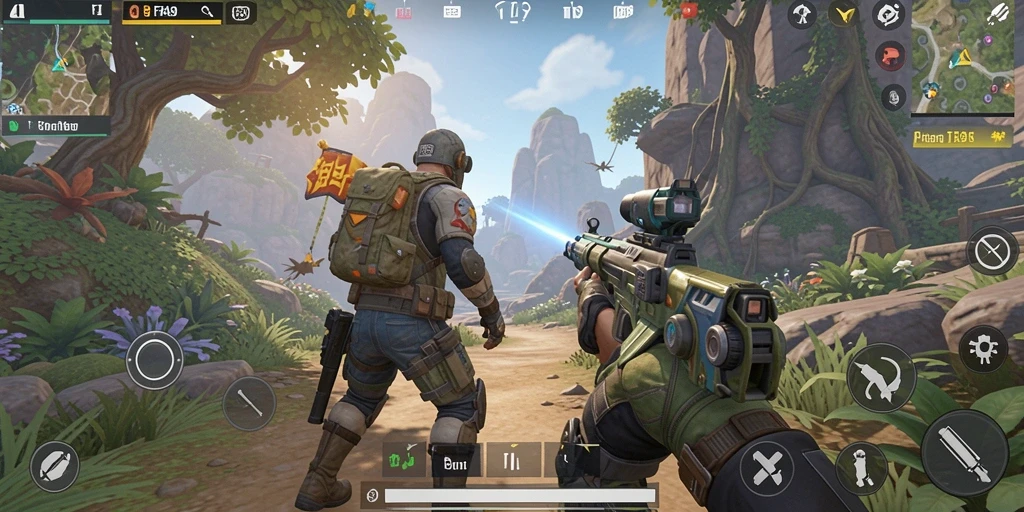 Tangkapan layar menunjukkan aksi mendebarkan dalam gameplay TPS FA99.