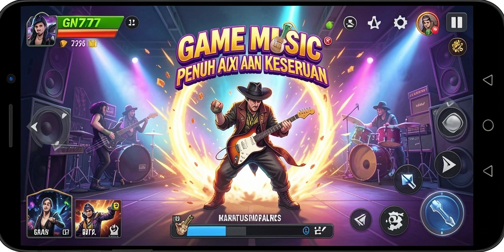 Screenshot gameplay GN777 menunjukkan alunan musik yang memukau.
