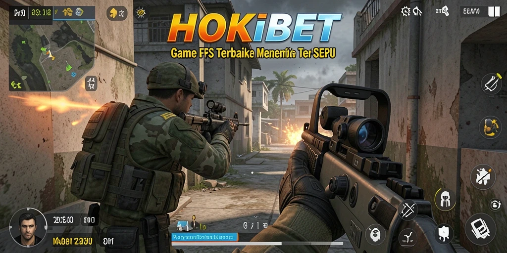 Tampilan gameplay HOKIBET dengan aksi menembak intens dan grafis menawan.