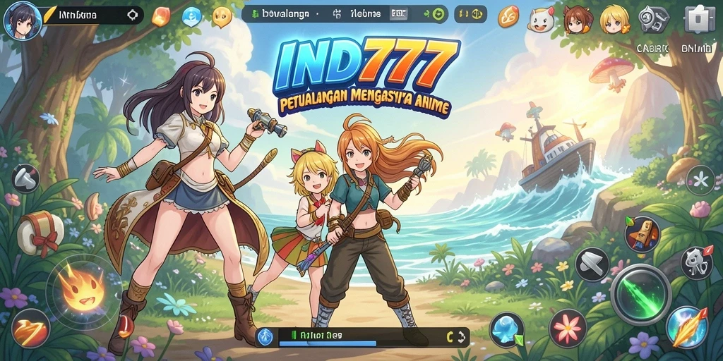 Tampilan gameplay menakjubkan dalam IND777 yang menyajikan aksi Anime yang dinamis.