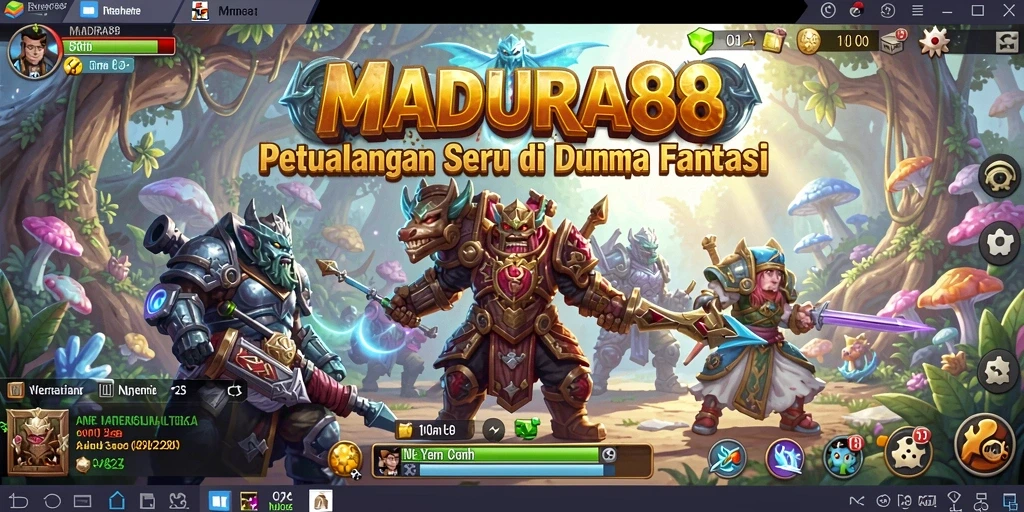 Tampilan gameplay <strong>MADURA88</strong> yang menampilkan petualangan seru di dunia fantasi.