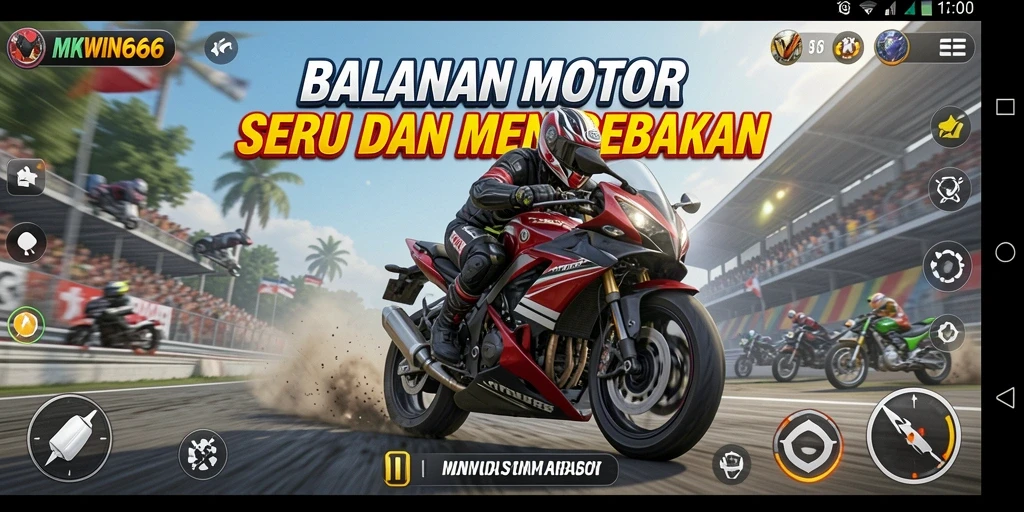 Tampilan gameplay seru dan menegangkan di MKWIN666.