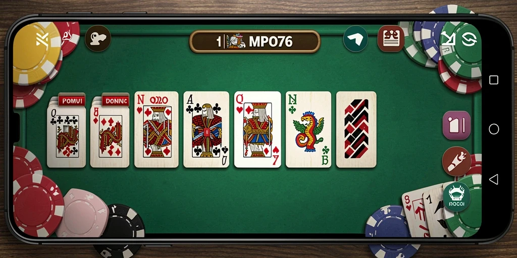 Screenshot tampilan gameplay seru di MPO76 dengan Domino.