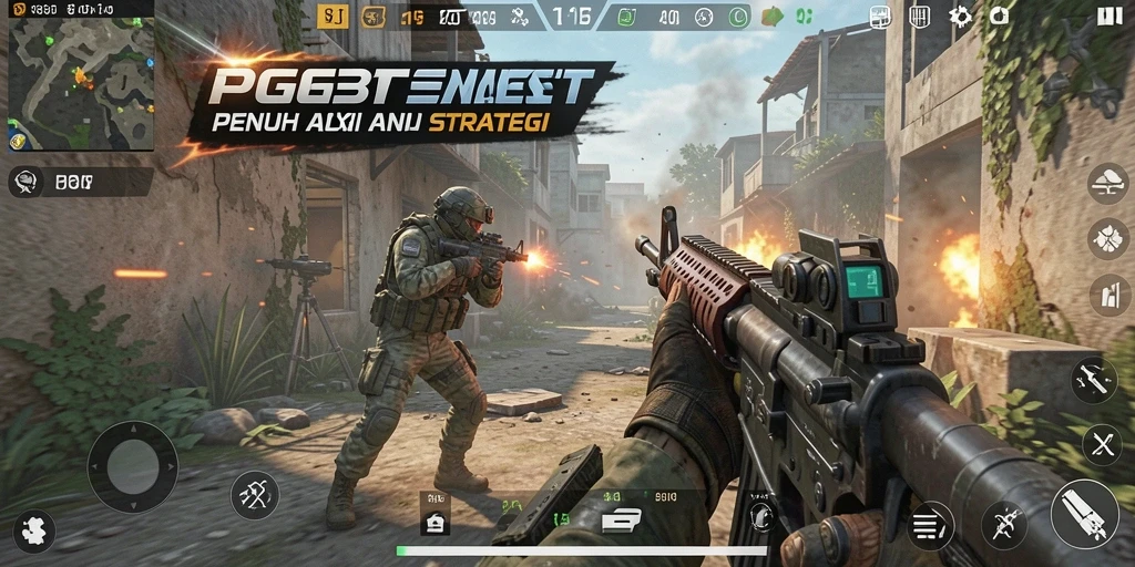Screenshot gameplay PGBET menampilkan aksi tembak-menembak yang mendebarkan.