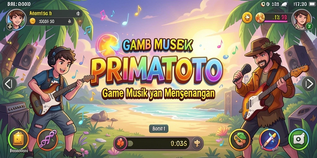 Screenshot gameplay PRIMATOTO menampilkan pengalaman bermain musik yang seru.