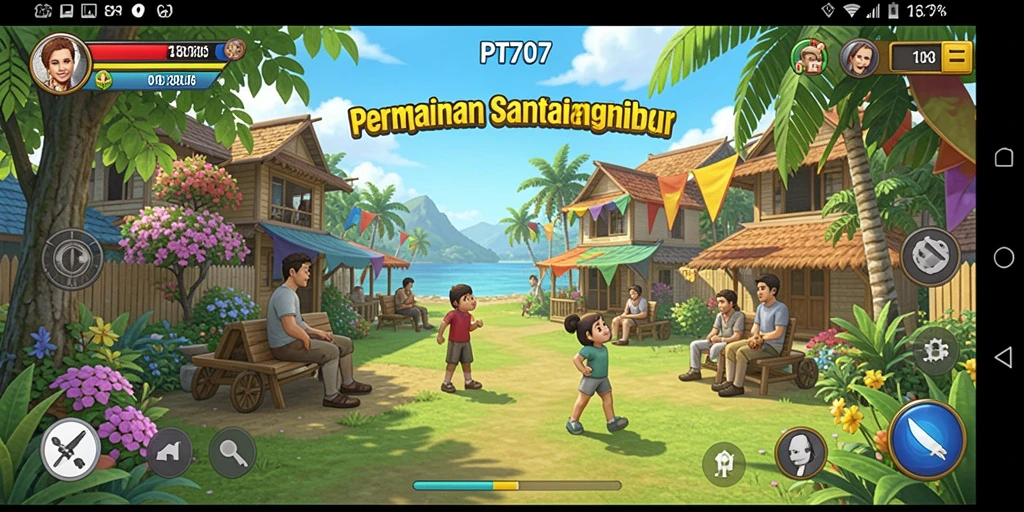 Tampilan gameplay PT707 yang mengasyikkan dan penuh warna.