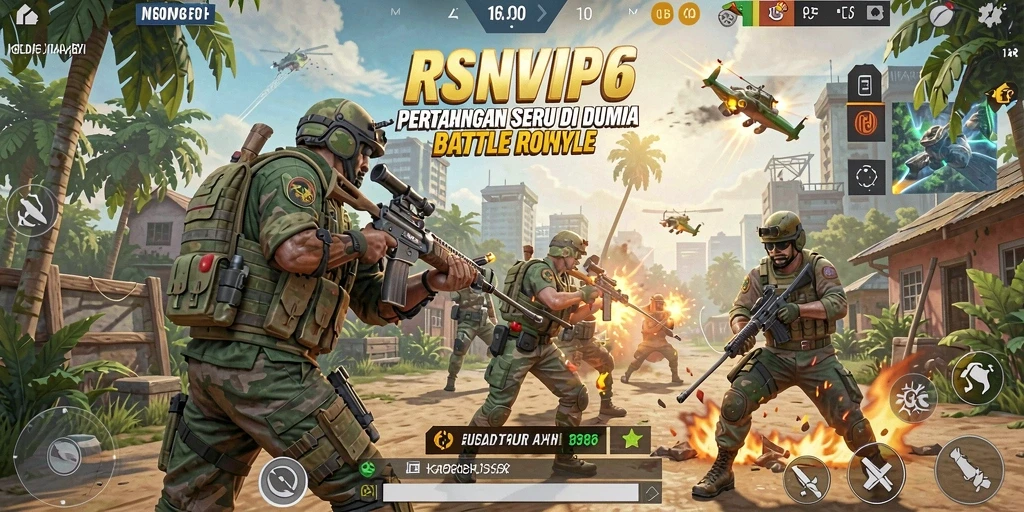 Tampilan menegangkan pertarungan dalam game Battle Royale RSNVIP6.