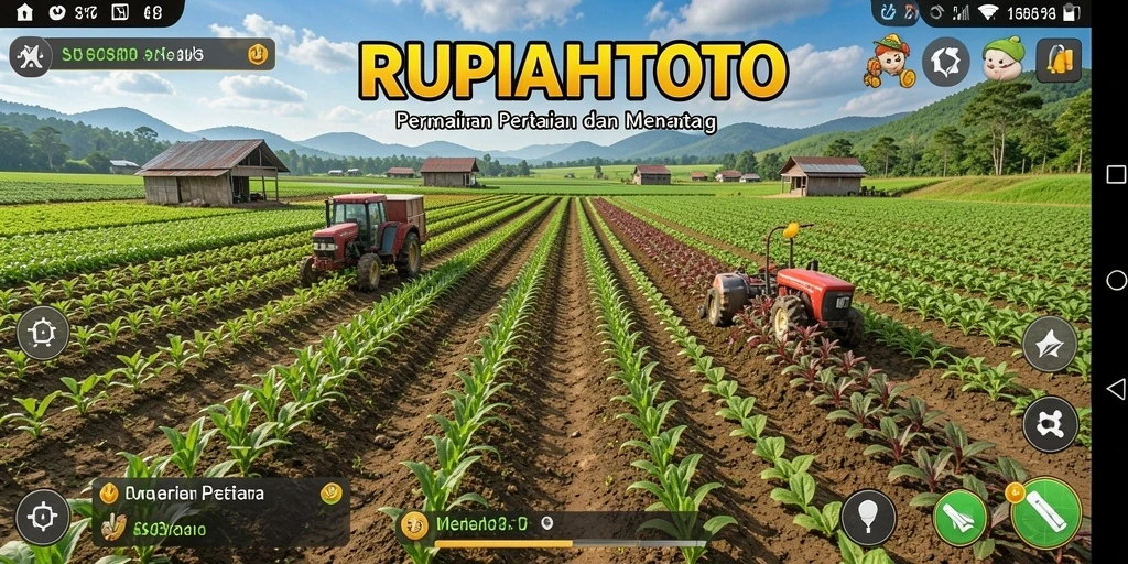 Screenshot gameplay RUPIAHTOTO dengan aktivitas pertanian yang seru.