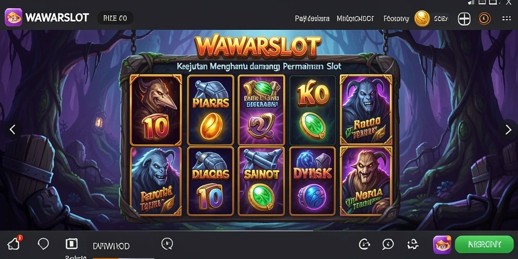 Gameplay WAWARSLOT dengan suasana horor yang menghantui.